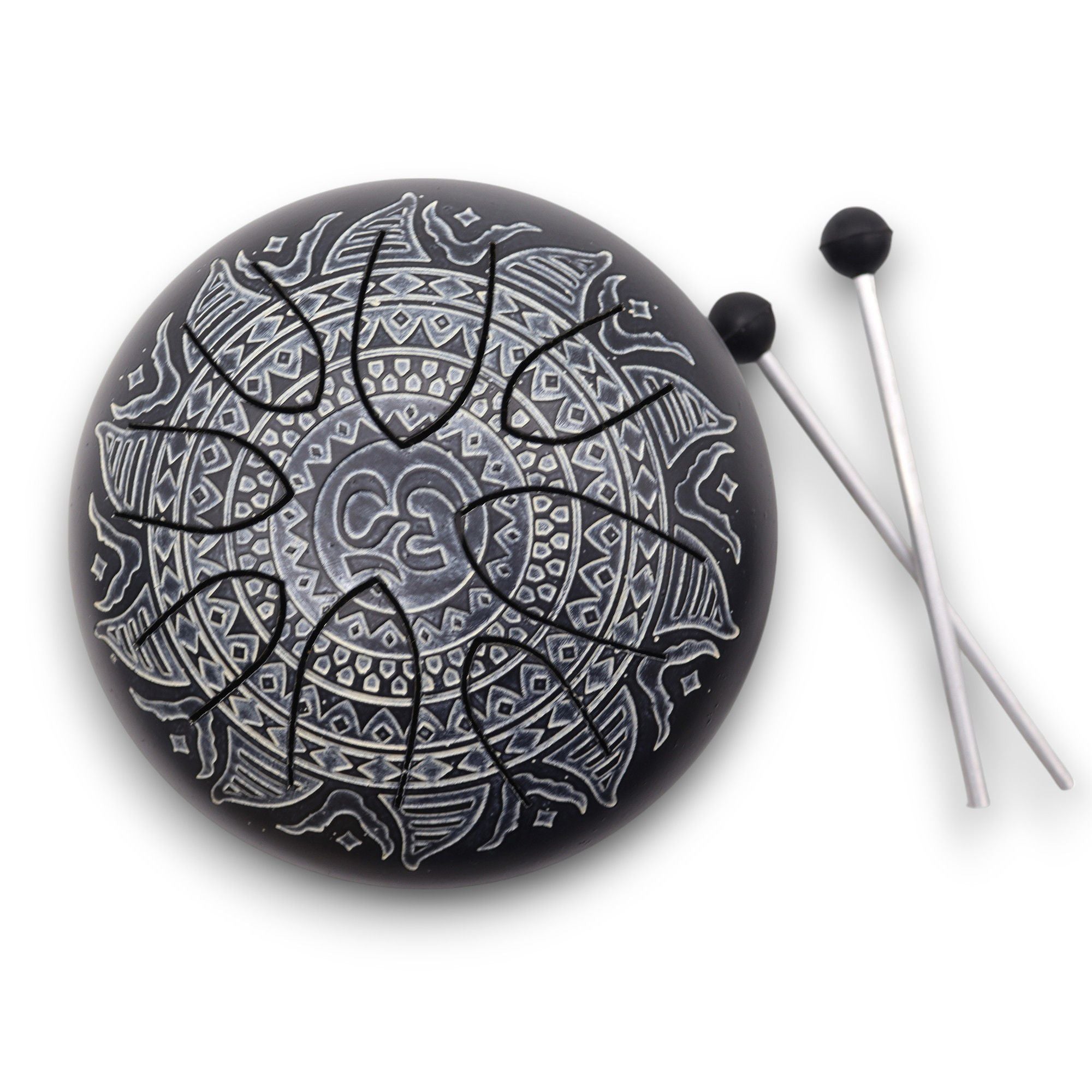 Hapi Drum Om Mandala Engraved - 16cm - Irama Nusa