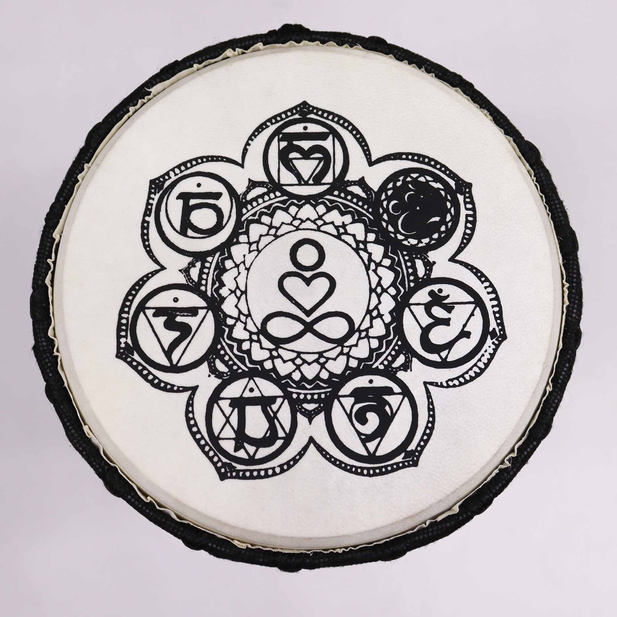 Chakra Wide Top Djembe Drum - 17cm - Irama Nusa