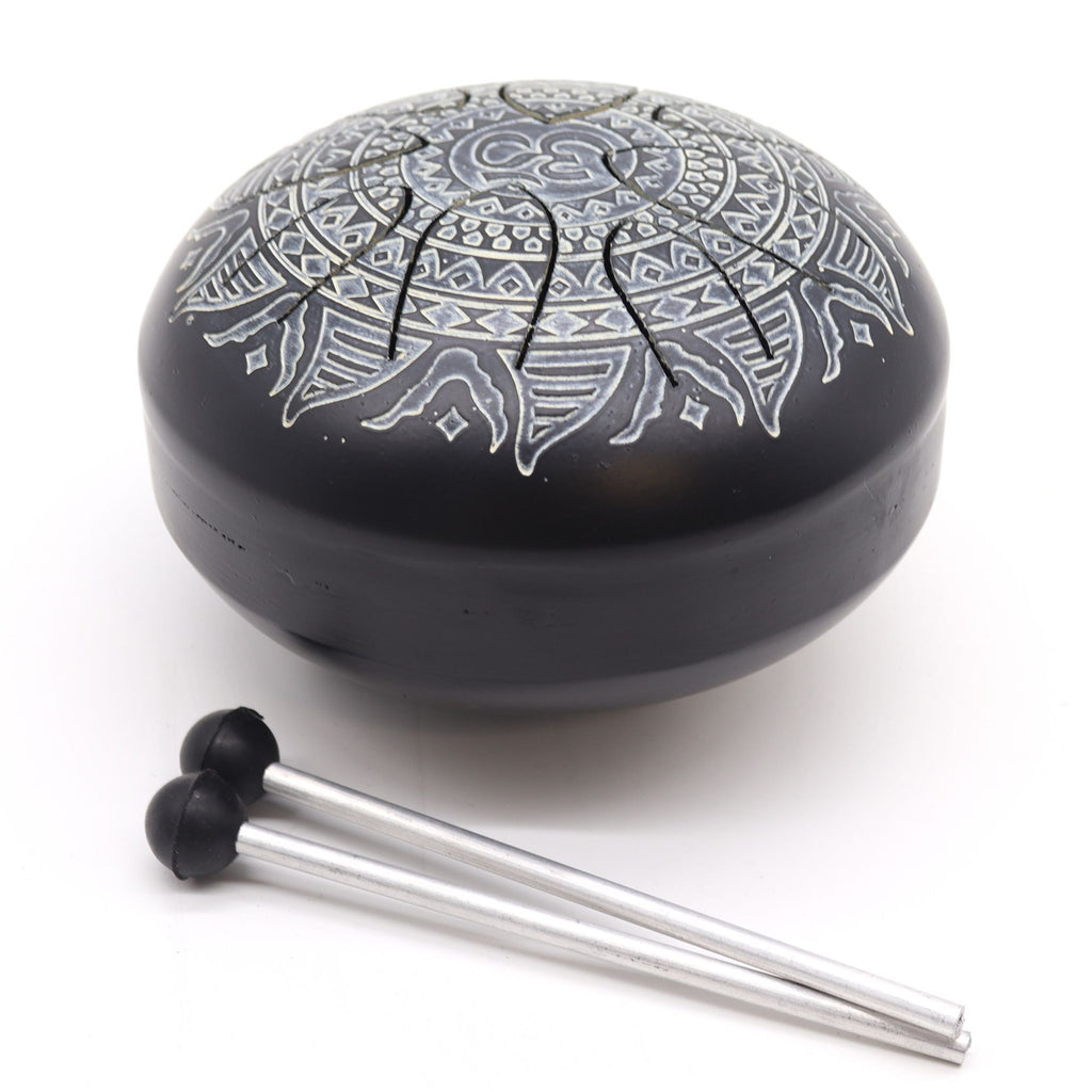 Hapi Drum Om Mandala Engraved - 16cm - Irama Nusa
