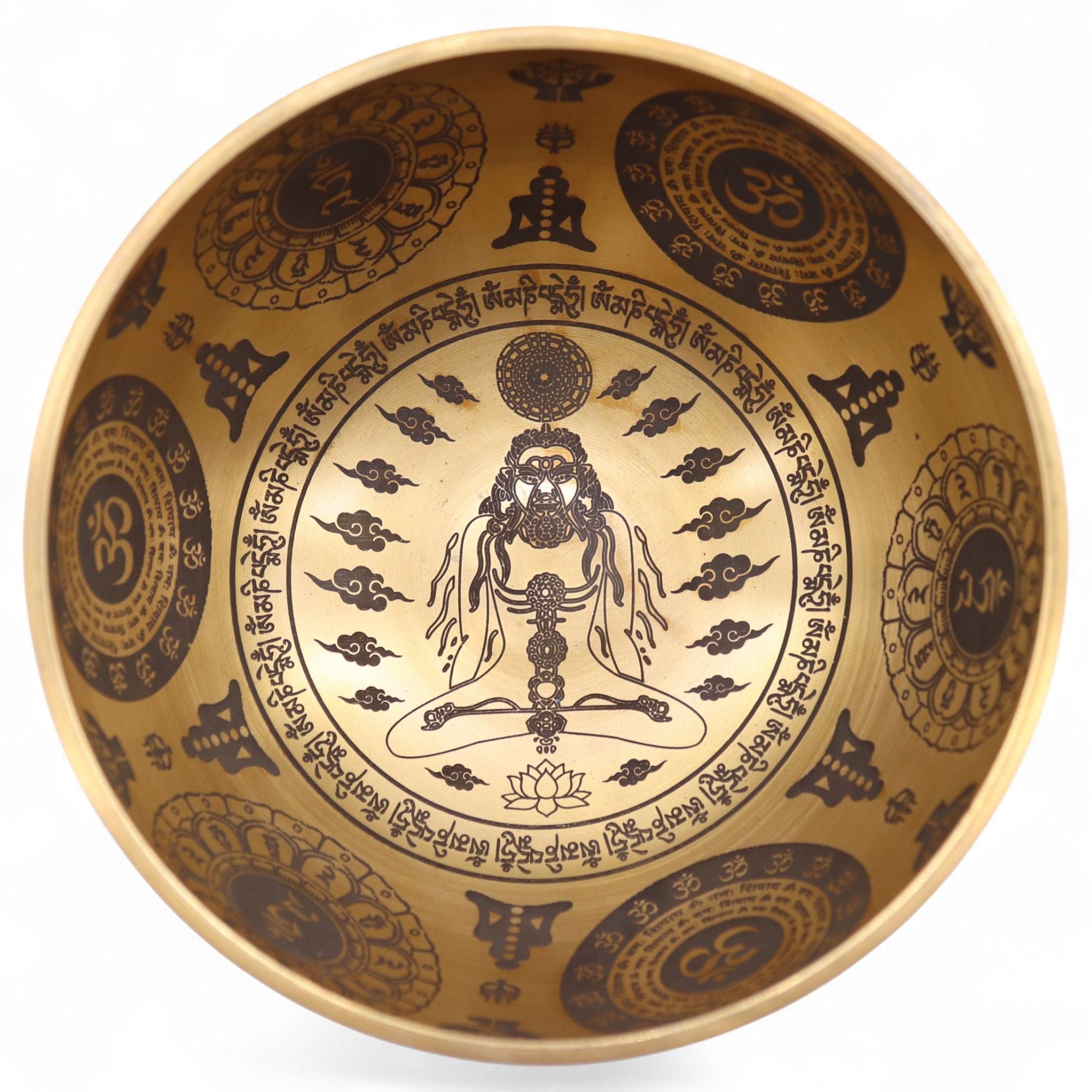 Pure Brass Etched Yogi - Set of 4 - Approx 3.85kg - Irama Nusa