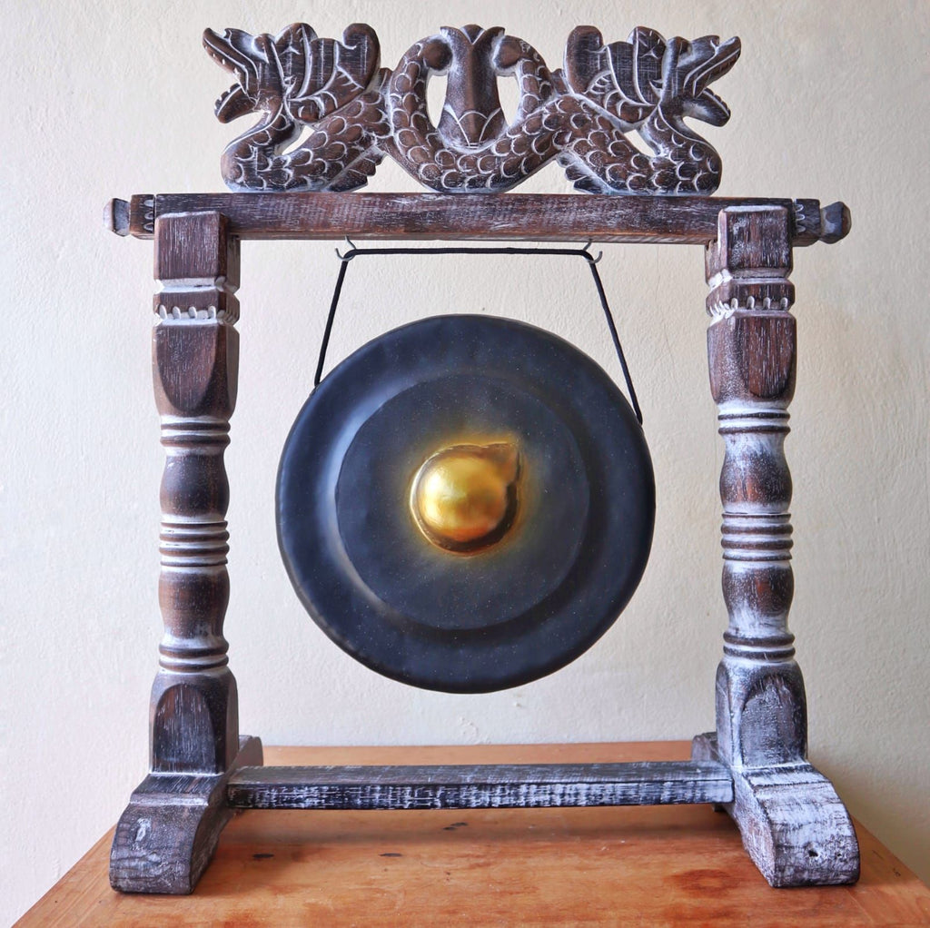 Small Healing Gong in Stand - 25cm - Black - Irama Nusa