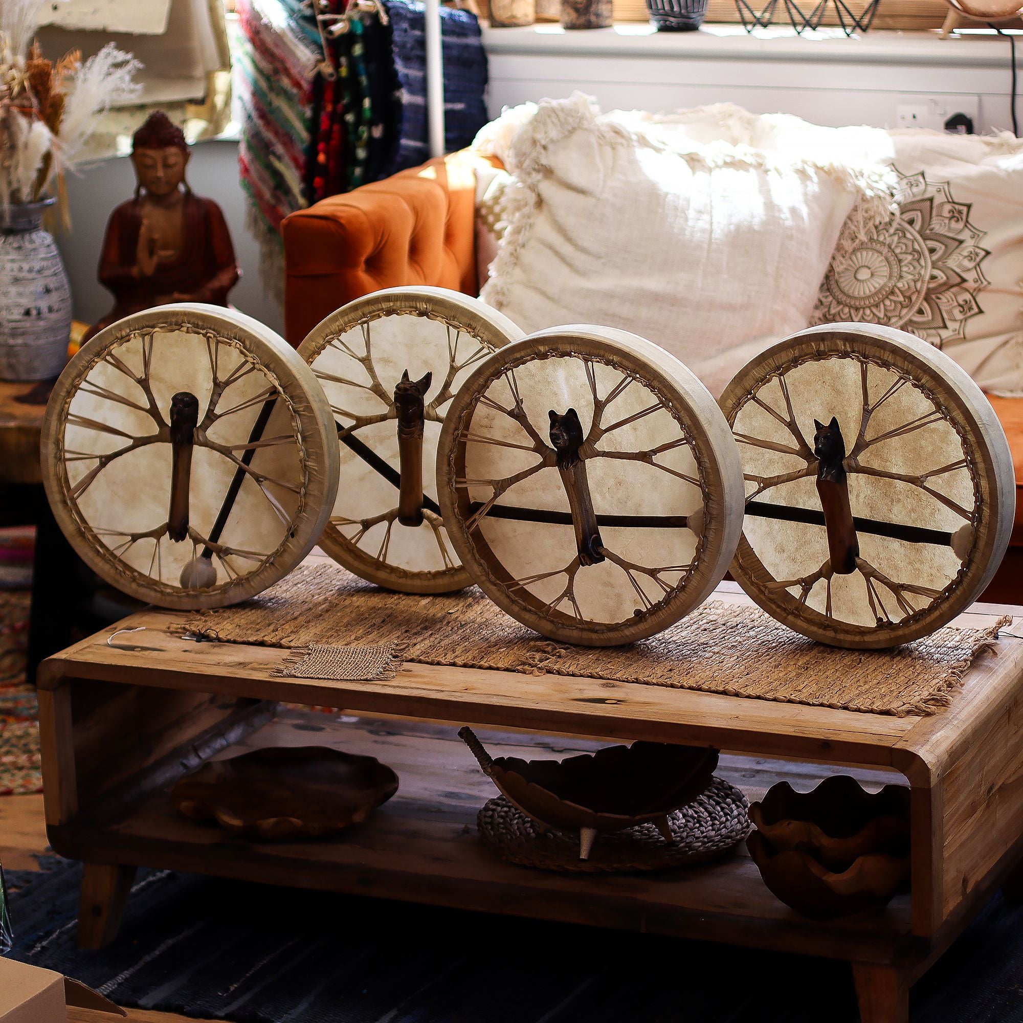 Spirit of the Wolf - Sharman Drum & Stick- Tunable - 40cm - Irama Nusa
