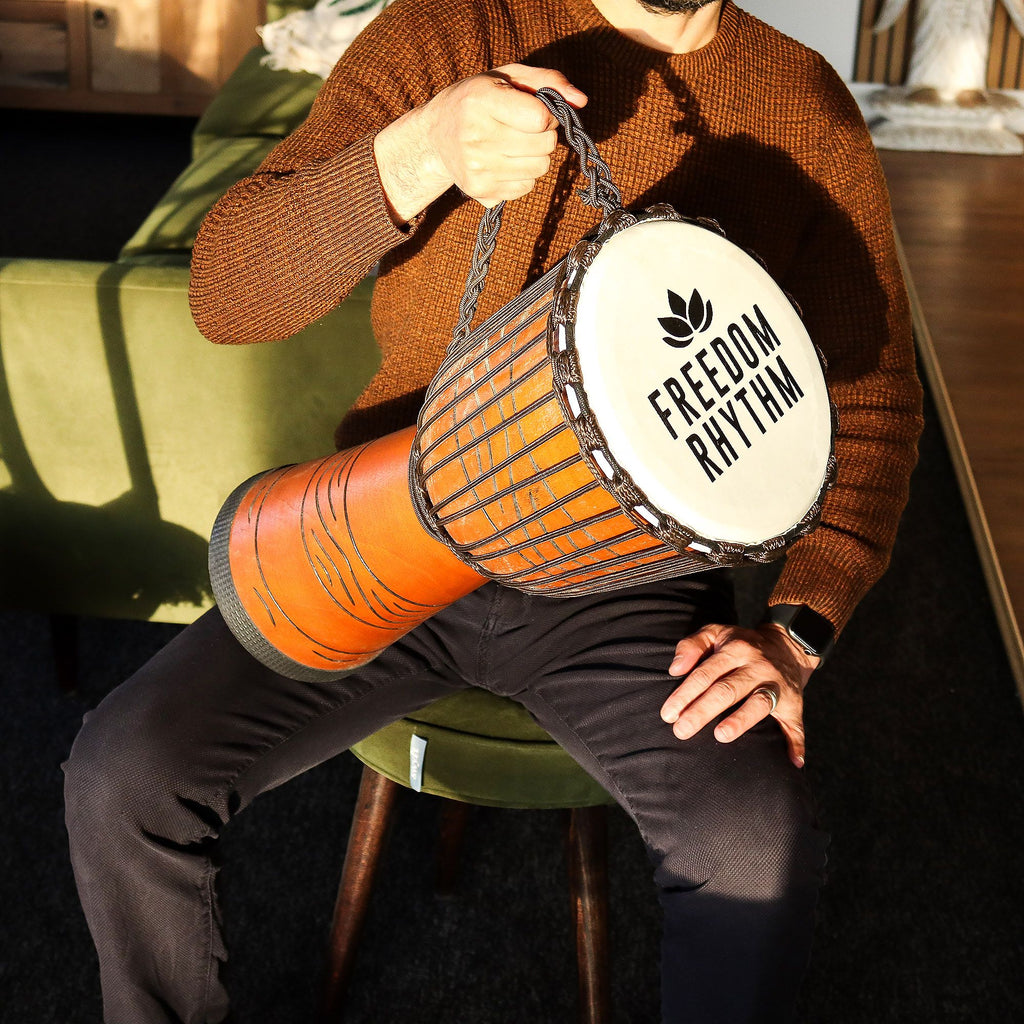 Large Pro Djembe Drum - Freedom Rhythm (high) - 50cm (22cm Dia) - Irama Nusa