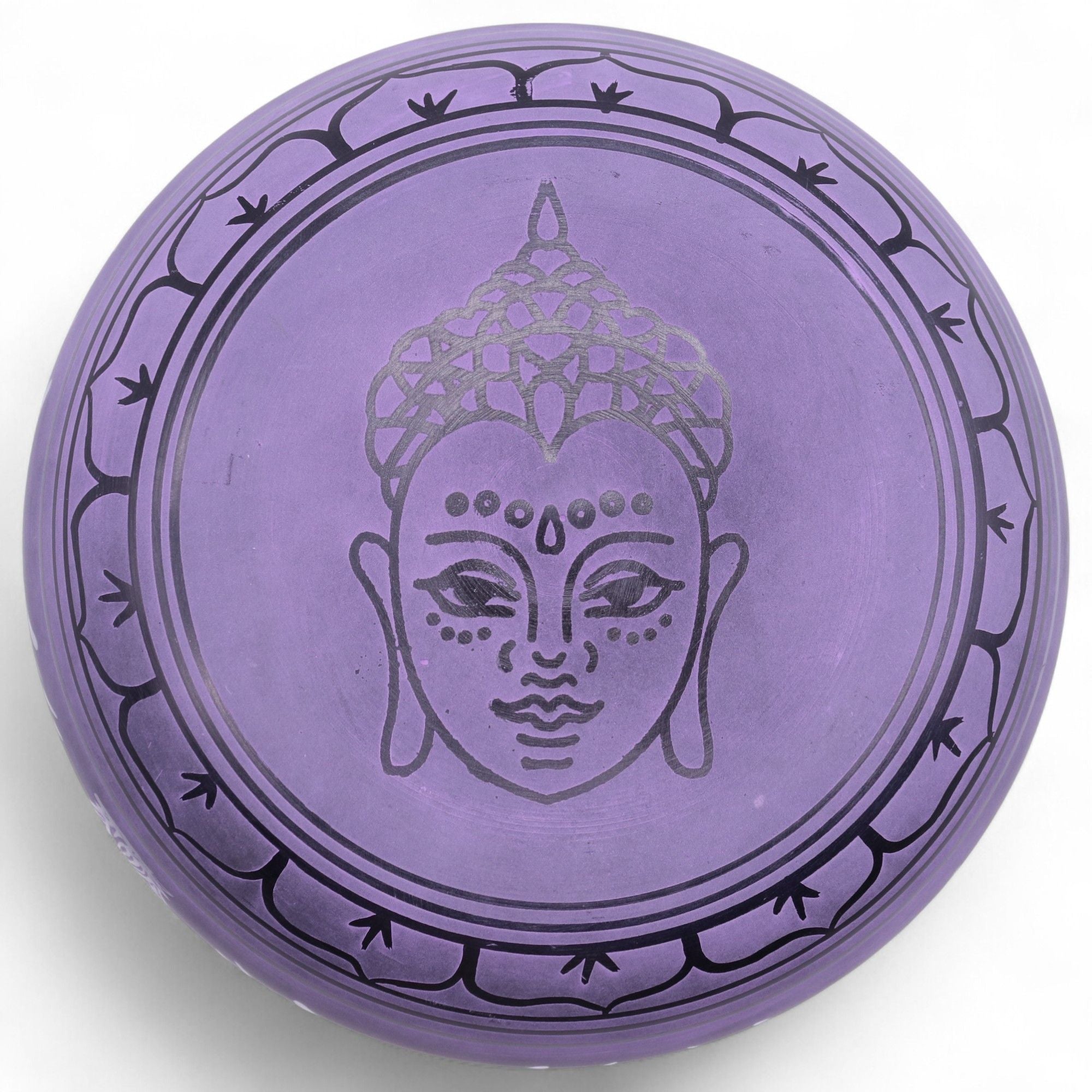 Product image of Extra Loud - Mushroom Singing Bowl - Purple Haze (23x10.5cm, 1.3kg) (view 9), showing a singing bowl with a purple colourway; size details including 5cm, 1.3kg.