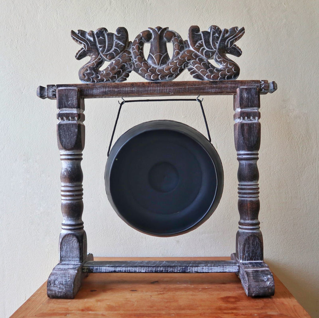Small Healing Gong in Stand - 25cm - Black - Irama Nusa