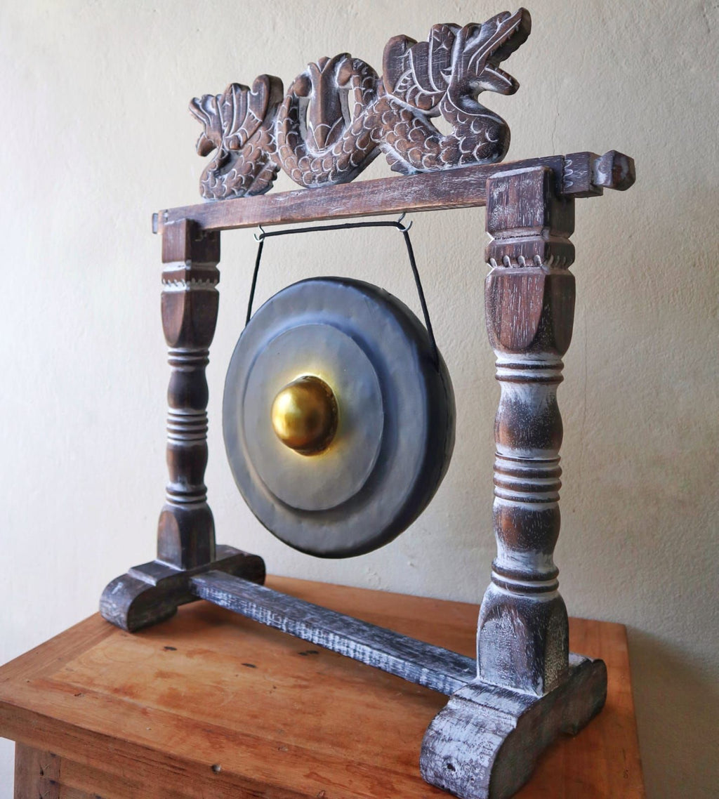 Small Healing Gong in Stand - 25cm - Black - Irama Nusa