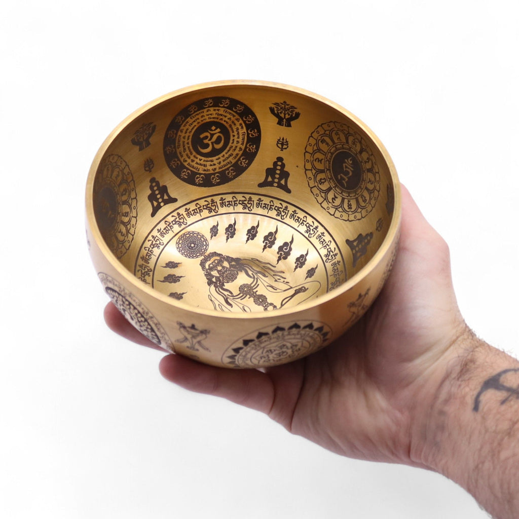 Pure Brass Etched Yogi - Set of 4 - Approx 3.85kg - Irama Nusa