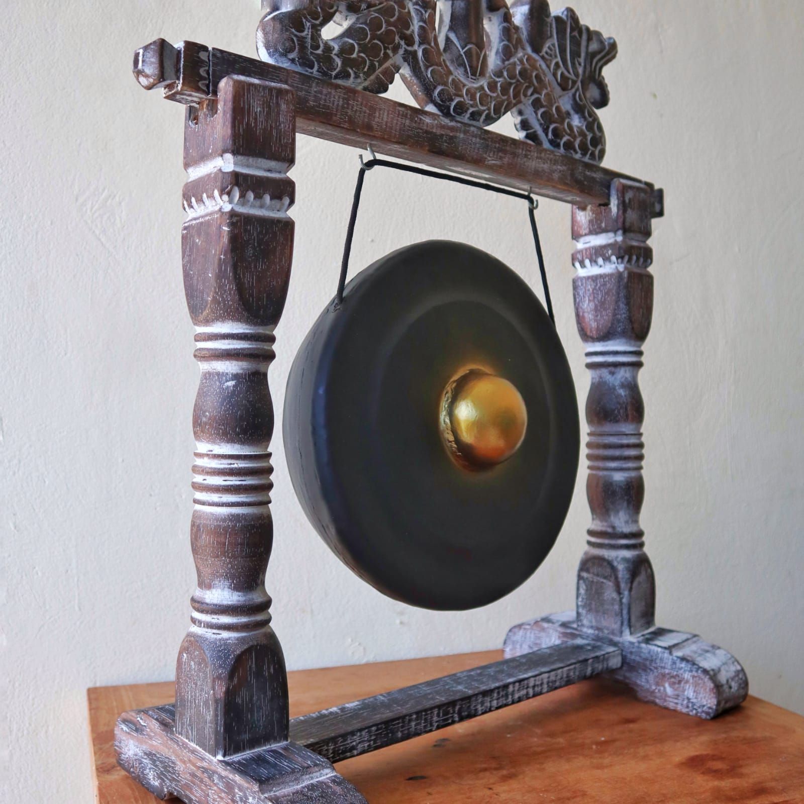 Small Healing Gong in Stand - 25cm - Black - Irama Nusa