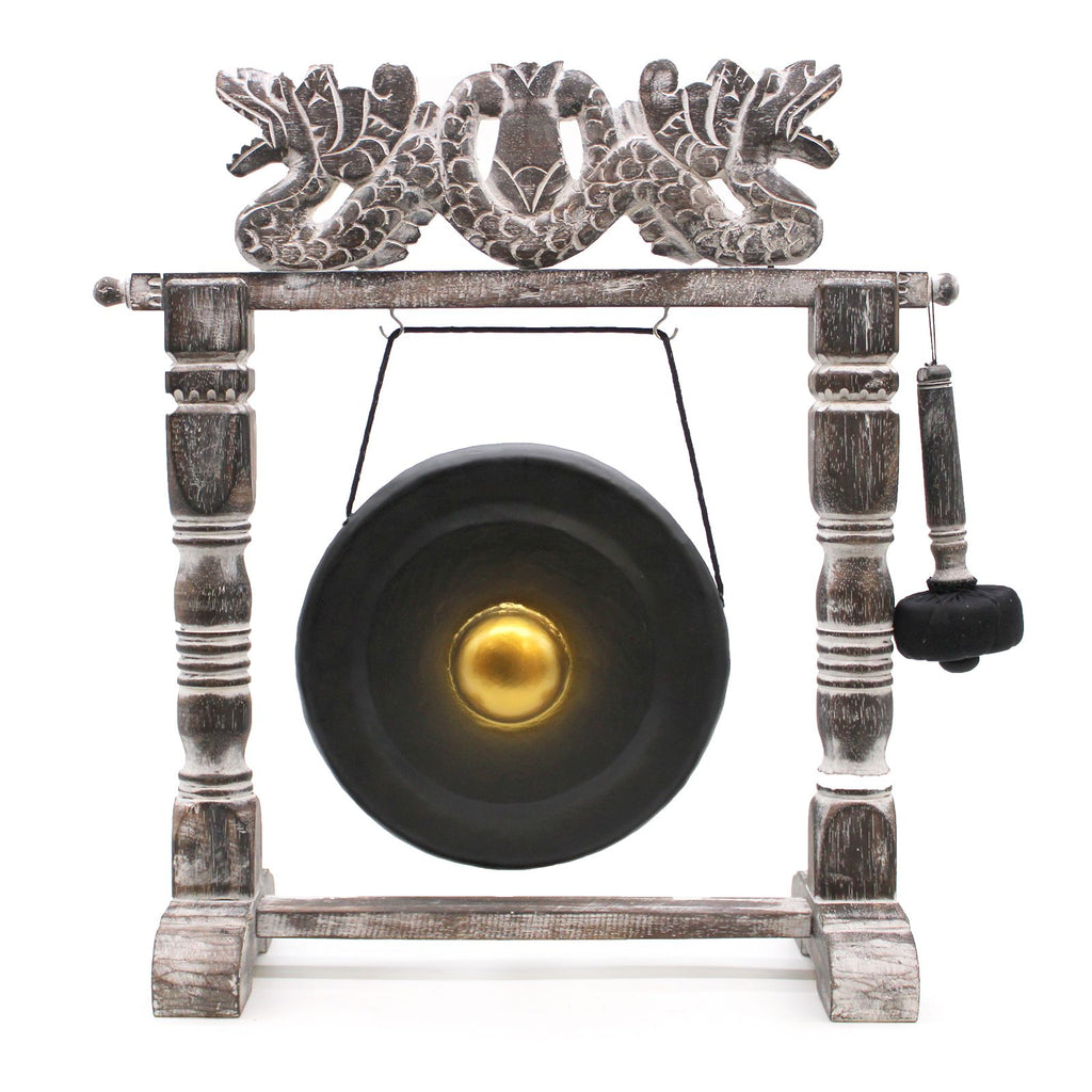 Small Healing Gong in Stand - 25cm - Black - Irama Nusa