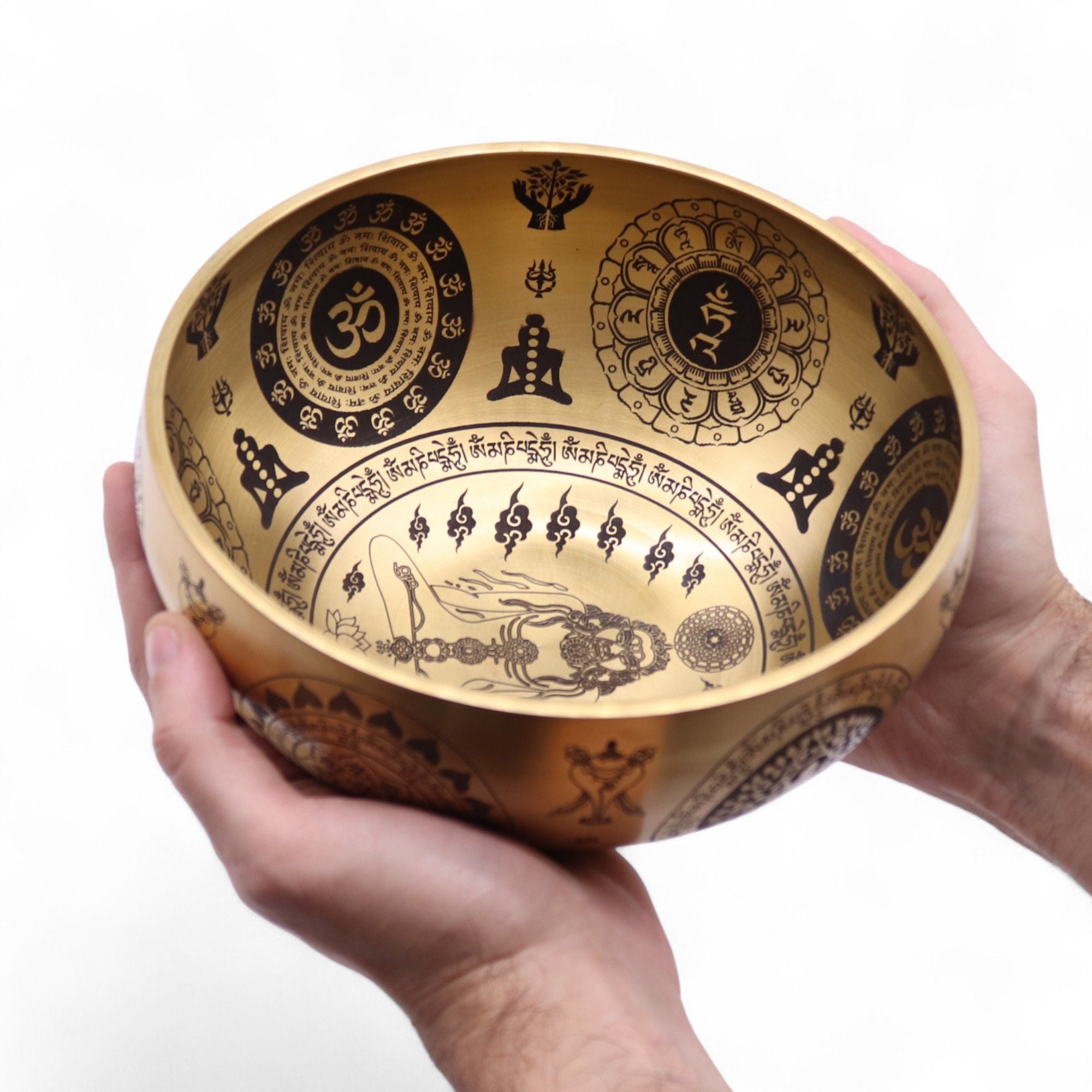 Pure Brass Etched Yogi - Set of 4 - Approx 3.85kg - Irama Nusa