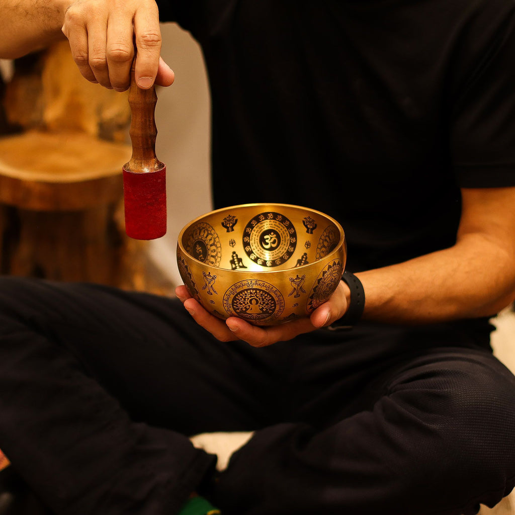 Pure Brass Etched Yogi - Set of 4 - Approx 3.85kg - Irama Nusa