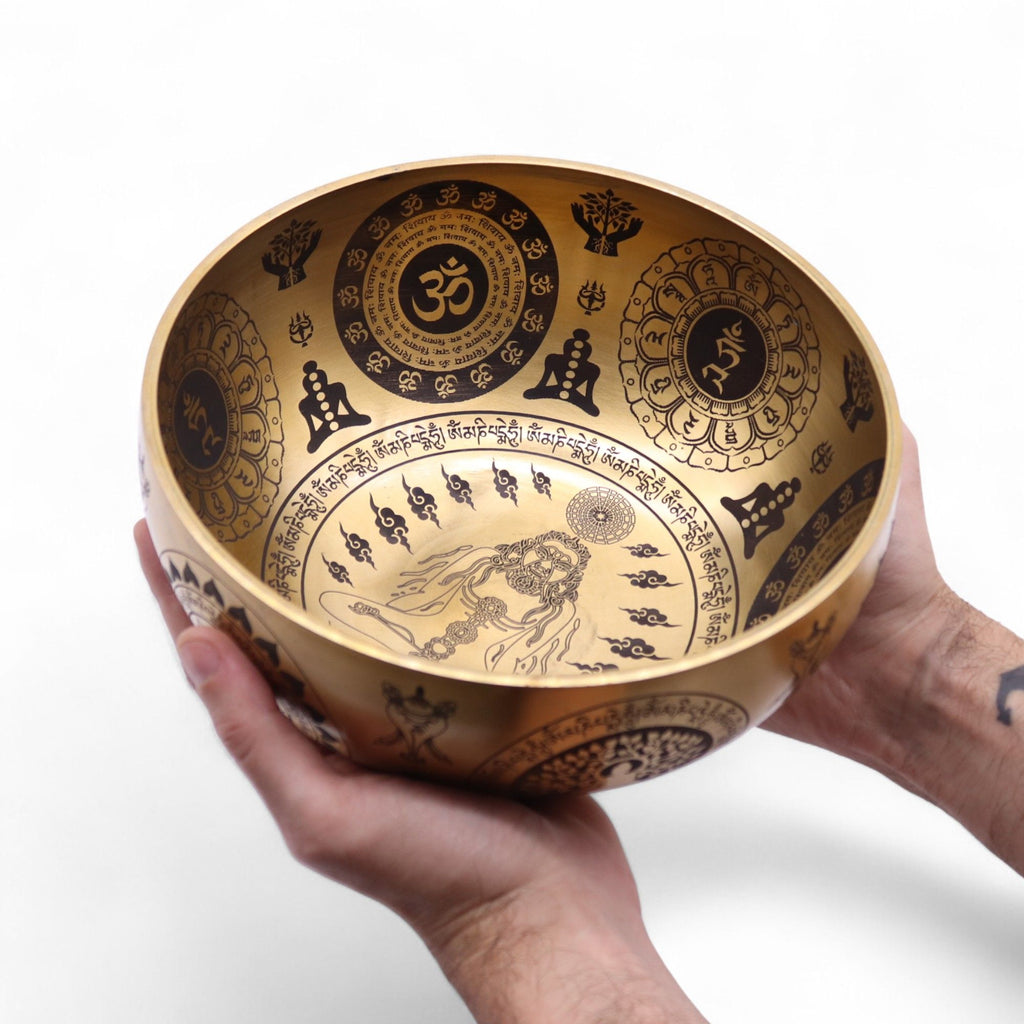Pure Brass Etched Yogi - Set of 4 - Approx 3.85kg - Irama Nusa