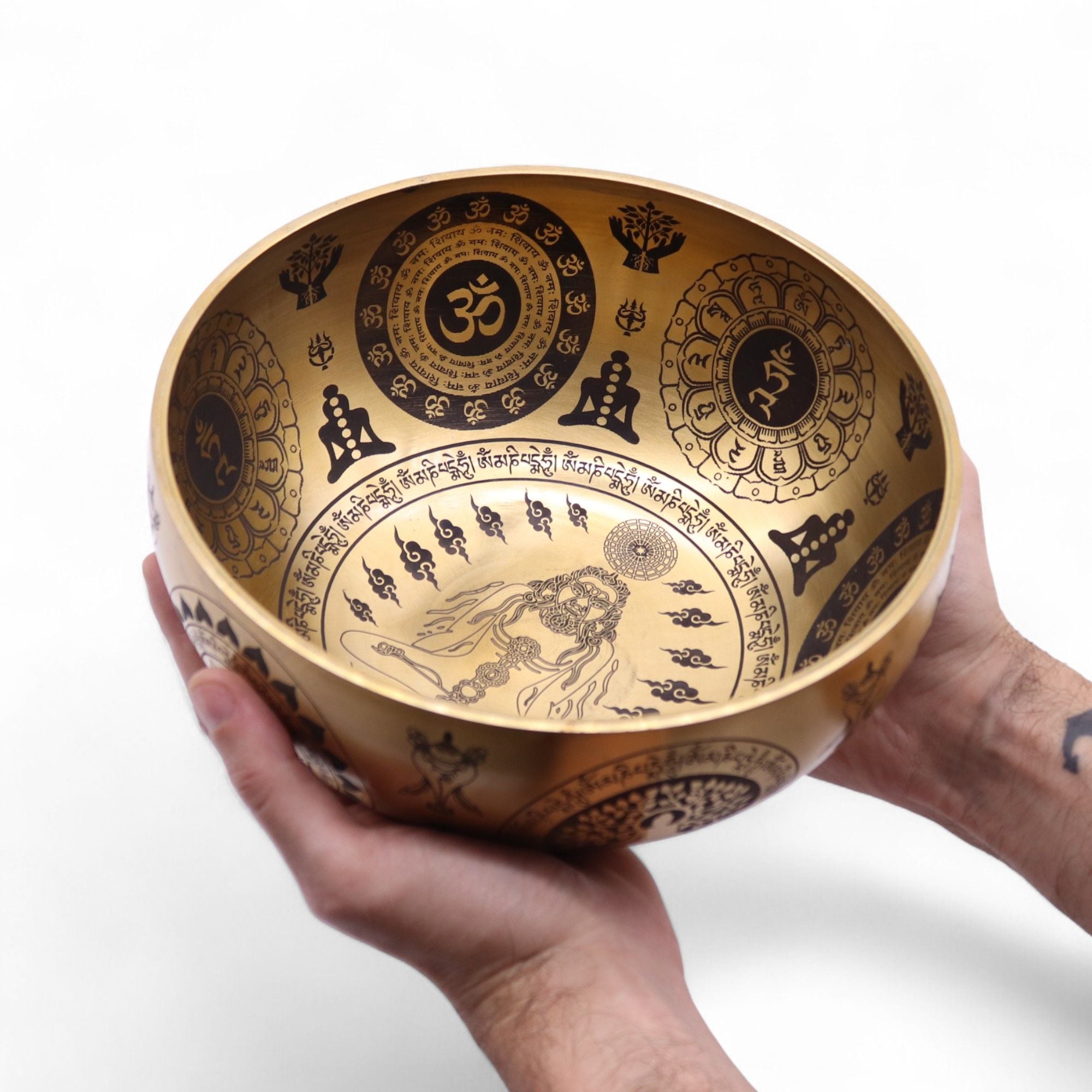 Pure Brass Etched Yogi - Set of 4 - Approx 3.85kg - Irama Nusa
