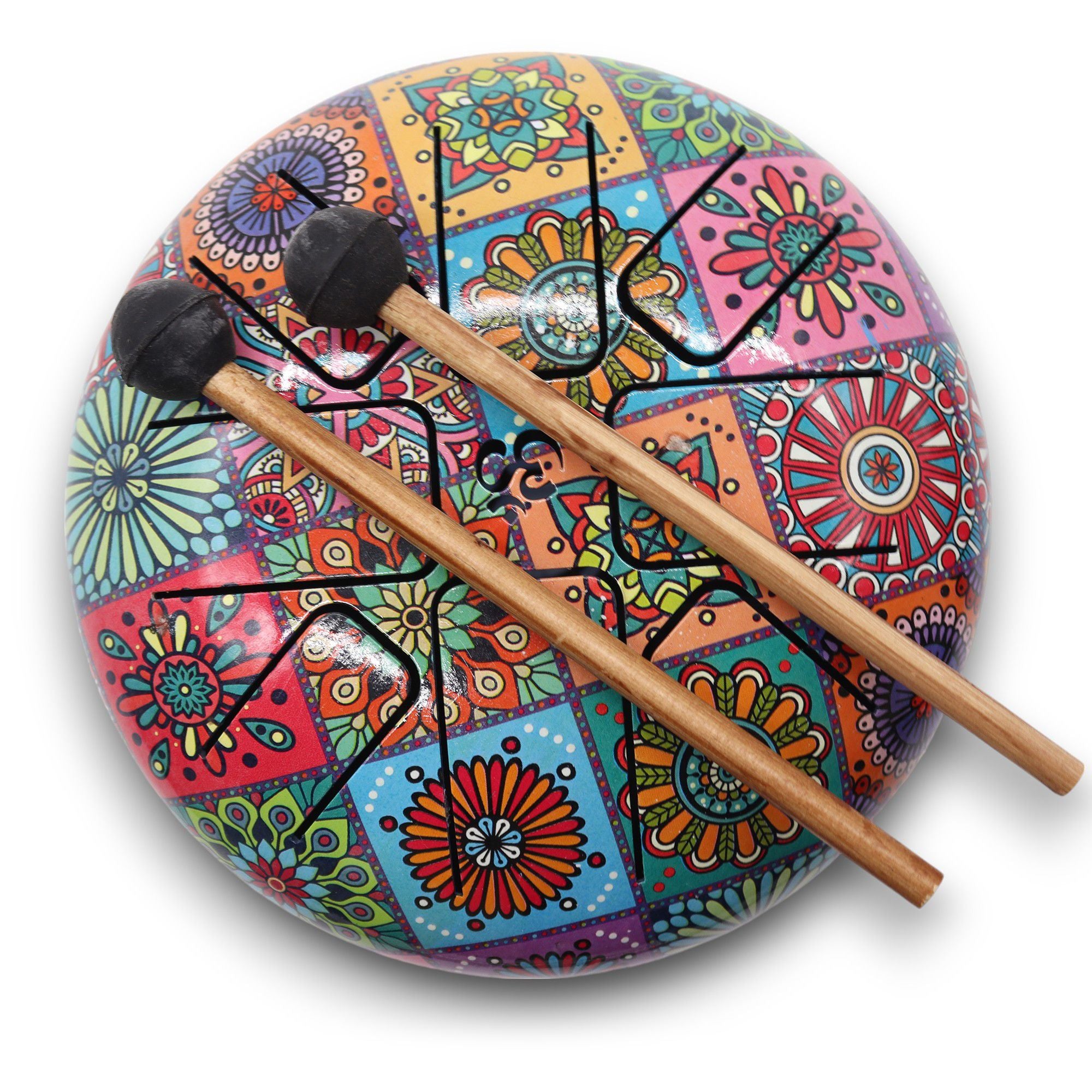 Med Hapi Drum Multi Coloured - 17x13cm - Irama Nusa
