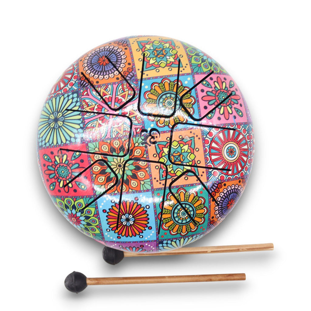 Med Hapi Drum Multi Coloured - 17x13cm - Irama Nusa