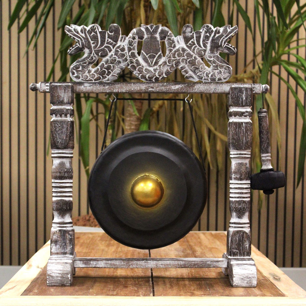 Small Healing Gong in Stand - 25cm - Black - Irama Nusa