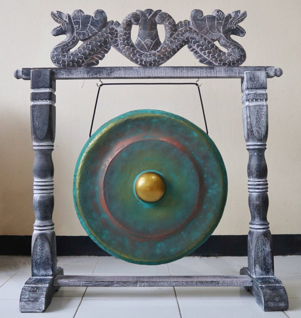 Medium Gong in Stand - 35cm - Greenwash - Irama Nusa