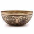 Tibetan Healing Engraved Bowl - 21cm - 7 Chakra & Flower of Life - Irama Nusa