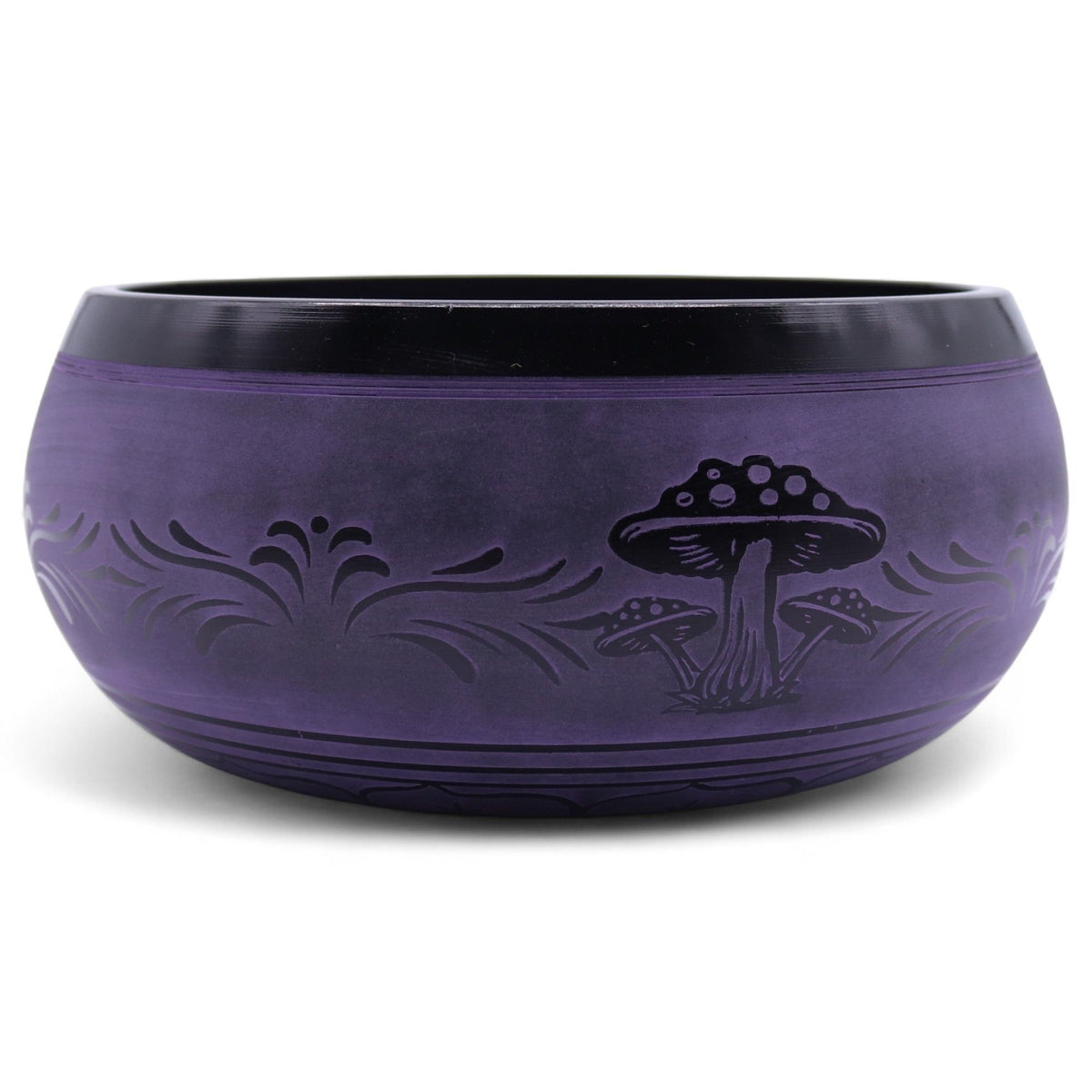 Product image of Extra Loud - Mushroom Singing Bowl - Purple Haze (23x10.5cm, 1.3kg) (view 2), showing a singing bowl with a purple colourway; size details including 5cm, 1.3kg.