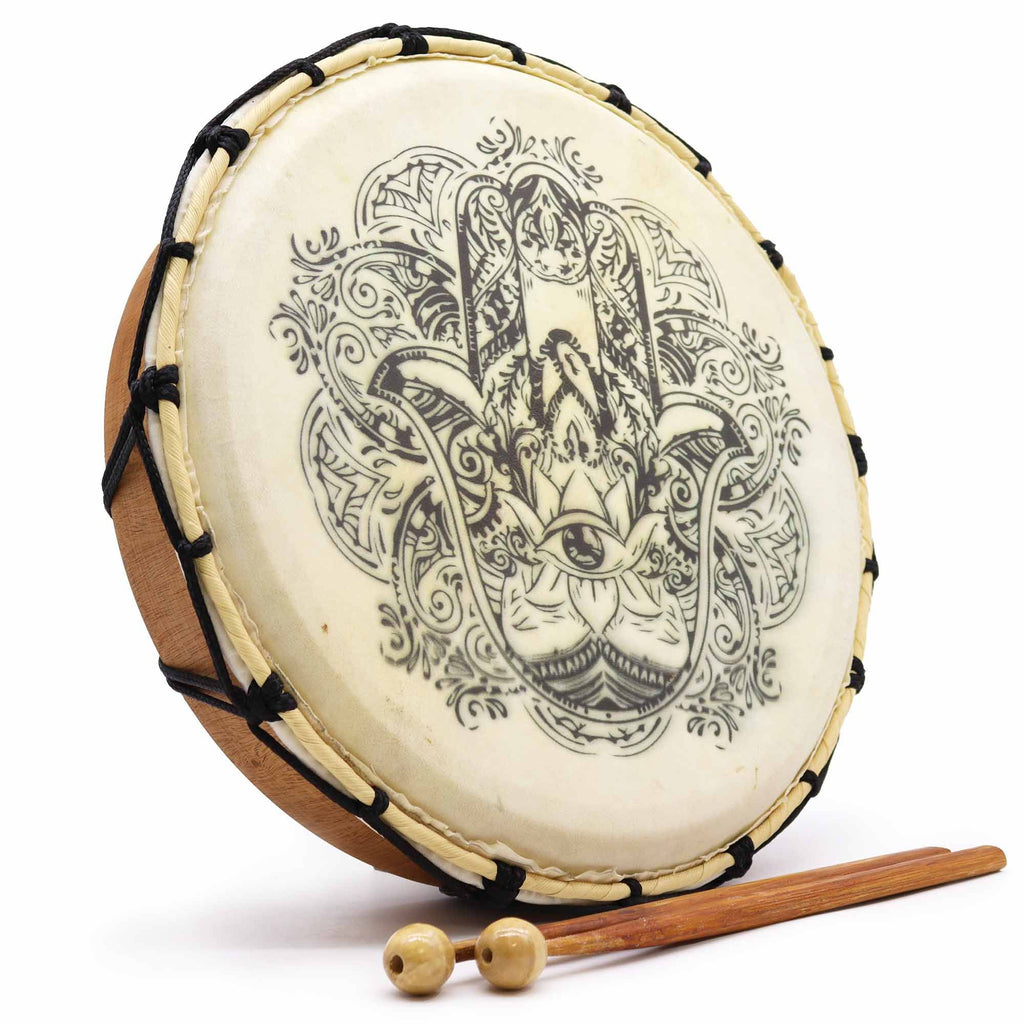 Hamsa Shamanic Drum with Two Sticks - 30cm - Irama Nusa